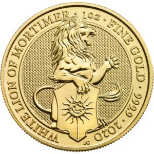 2020 1oz 24K Gold UK Queen’s Beast ‘White Lion of Mortimer’