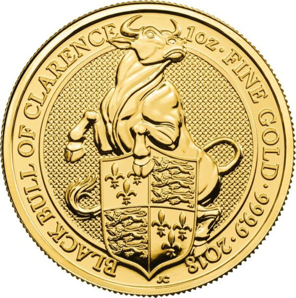 2018 1oz 24K Gold UK Queen's Beast 'Bull'