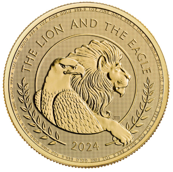 2024 1oz 24K Gold UK The British Lion and American Eagle
